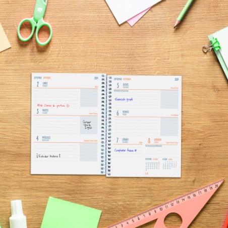 AGENDA ESCOLAR 2024-2025 8o 120X164 SEMANA VISTA HORIZONTAL COOL FLORAL FINOCAM 645000625