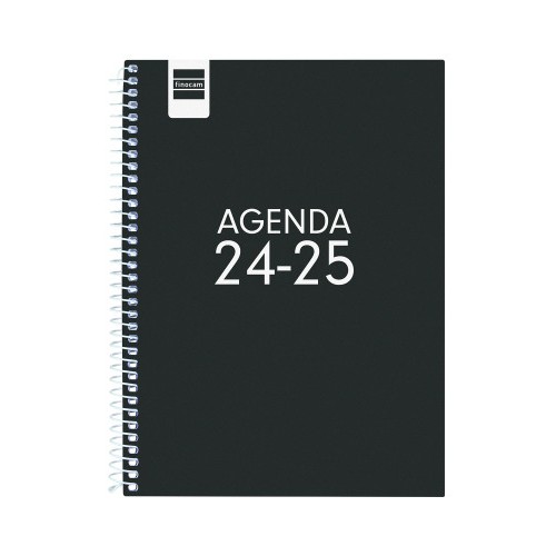 AGENDA ESCOLAR 2024-2025 4o 155X212 SEMANA VISTA HORIZONTAL COOL NEGRO FINOCAM 645040325