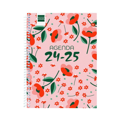 AGENDA ESCOLAR 2024-2025 4o 155X212 SEMANA VISTA HORIZONTAL COOL FLORAL FINOCAM 645040625