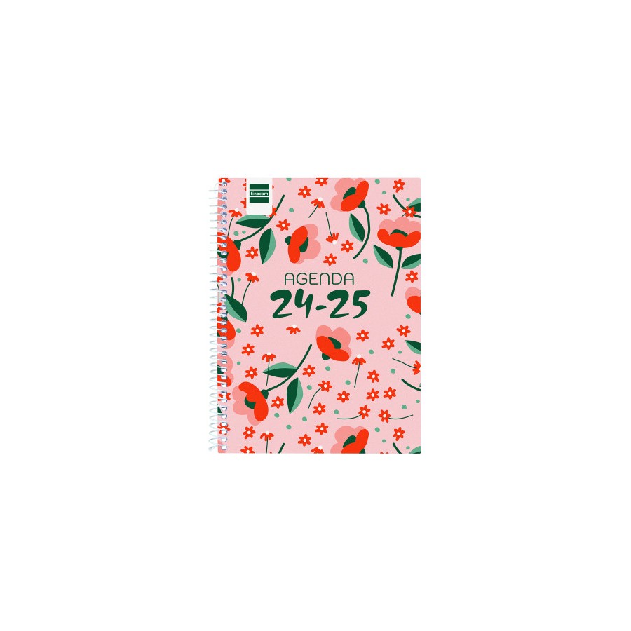AGENDA ESCOLAR 2024-2025 4o 155X212 SEMANA VISTA HORIZONTAL COOL FLORAL FINOCAM 645040625