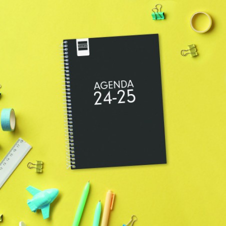 AGENDA ESCOLAR 2024-2025 4o 155X212 1 DIA PAGINA COOL NEGRO FINOCAM 645060325