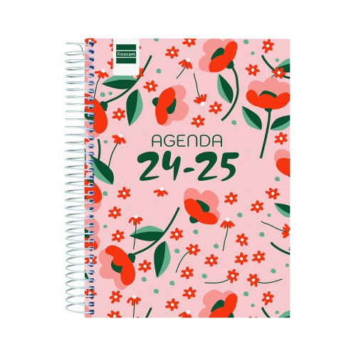 AGENDA ESCOLAR 2024-2025 4o 155X212 1 DIA PAGINA COOL FLORAL FINOCAM 645060625