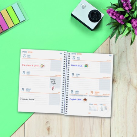 AGENDA ESCOLAR 2024-2025 8o 120X164 SEMANA VISTA HORIZONTAL SECUNDARIA EXOTIC FINOCAM 634224725