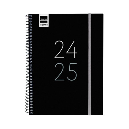 AGENDA ESCOLAR 2024-2025 4o 155X212 SEMANA VISTA HORIZONTAL SECUNDARIA NEGRO FINOCAM 634204025