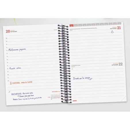 AGENDA ESCOLAR 2024-2025 E10-155X212 1 DIA PAGINA ESPIR LABEL ROJO FINOCAM 633123025