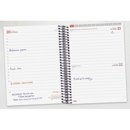 AGENDA ESCOLAR 2024-2025 E10-155X212 1 DIA PAGINA ESPIR LABEL NEGRO FINOCAM 633126025