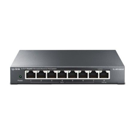 TP-Link TL-RP108GE switch Gestionado L2 Gigabit Ethernet (10/100/1000) Energia sobre Ethernet (PoE) Negro