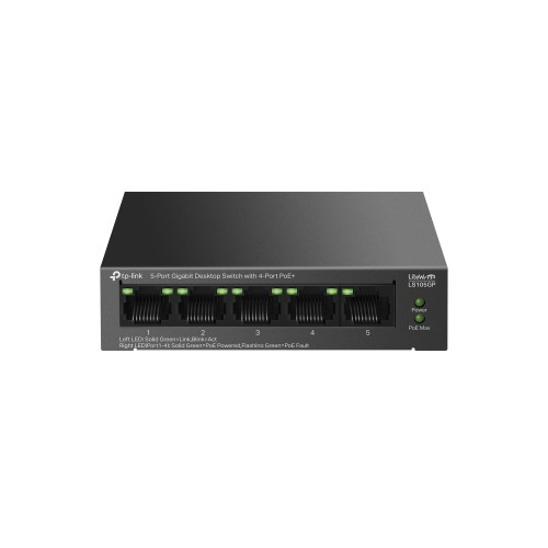17082-TP-Link LiteWave LS105GP switch No administrado Gigabit Ethernet (10/100/1000) Energia sobre Ethernet (PoE) Negro