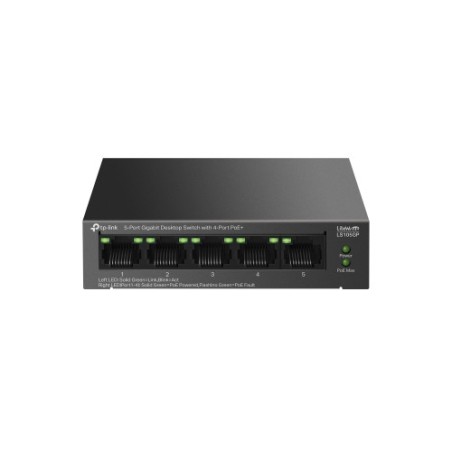 17082-TP-Link LiteWave LS105GP switch No administrado Gigabit Ethernet (10/100/1000) Energia sobre Ethernet (PoE) Negro