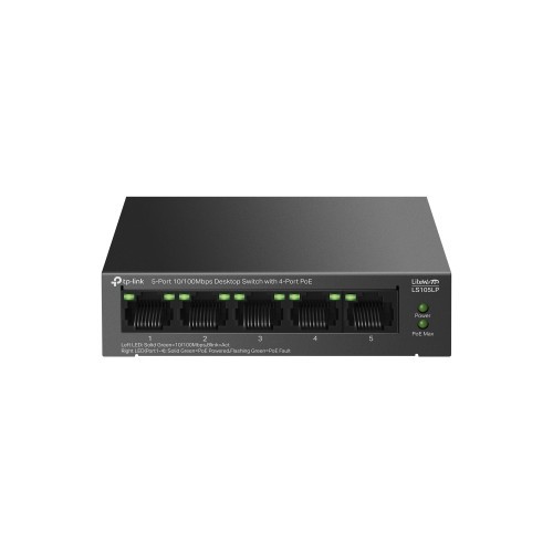 17086-TP-Link LiteWave LS105P No administrado Fast Ethernet (10/100) Energia sobre Ethernet (PoE) Negro