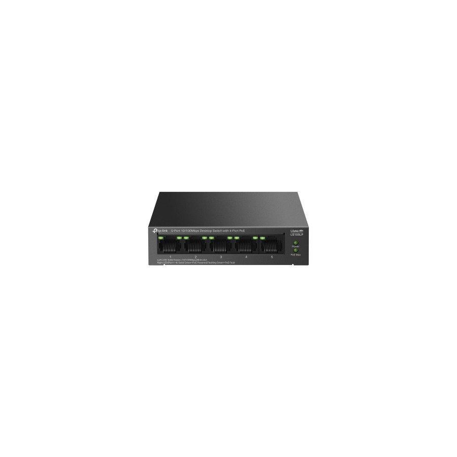17086-TP-Link LiteWave LS105P No administrado Fast Ethernet (10/100) Energia sobre Ethernet (PoE) Negro
