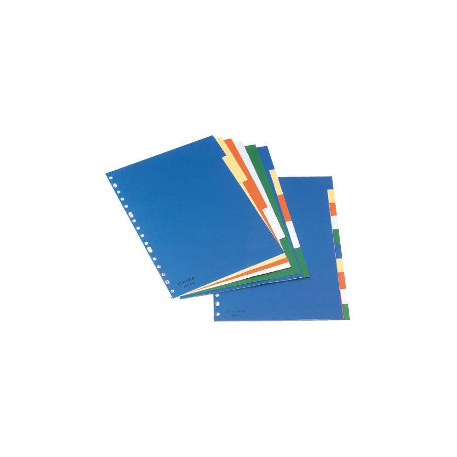 1714-SEPARADOR DE POLIPROPILENO CON 10 POSICIONES FORMATO A4 COLORES VIVOS ESSELTE 11710