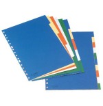 1714-SEPARADOR DE POLIPROPILENO CON 10 POSICIONES FORMATO A4 COLORES VIVOS ESSELTE 11710