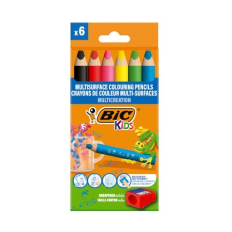 17208-ESTUCHE LAPICES TRIANGULARES MULTISUPERFICIE BLISTER 6UDS BIC 515220
