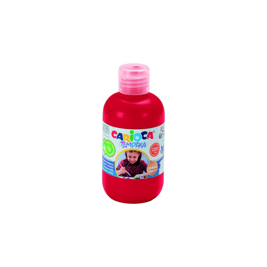 17229-BOTELLA TEMPERA 250 ML. ROJO CARIOCA 40424/10
