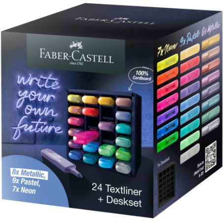 17237-Faber-Castell 254602 marcador 24 pieza(s) Punta de cincel Multicolor