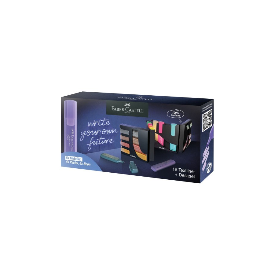 17239-Faber-Castell 254603 marcador 16 pieza(s) Punta de cincel Metalico, Multicolor, Pastel