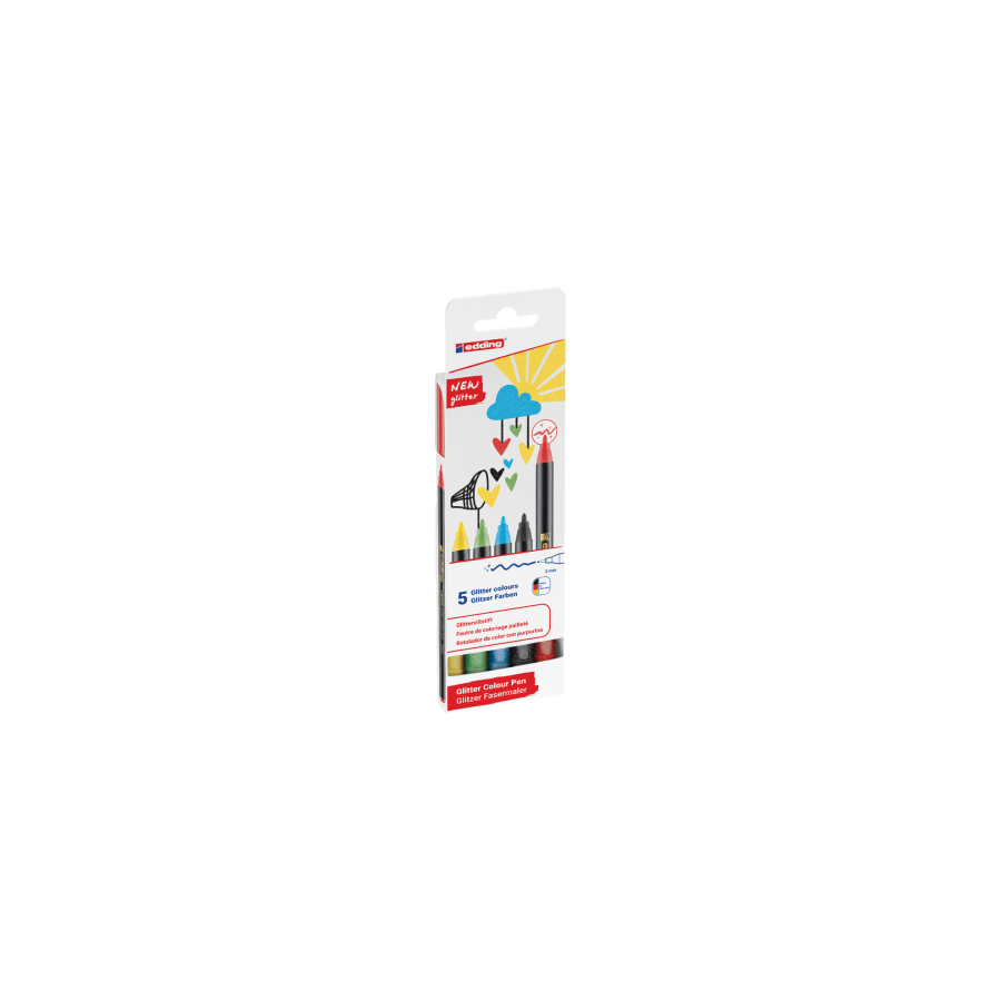 17243-Edding 4-1200-5-3 rotulador Aqua, Negro, Verde claro, Rojo, Amarillo 1 pieza(s)