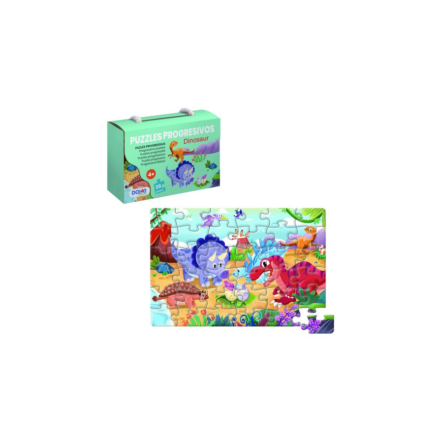 17268-PUZZLE DE 36 PIEZAS - A PARTIR DE 4-6 ANOS - DINOSAUR DOHE 65010