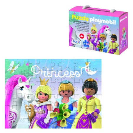 17285-CAJA DE PUZZLE - 48 PIEZAS - PLAYMOBIL - MODELO PRINCESS DOHE 65014