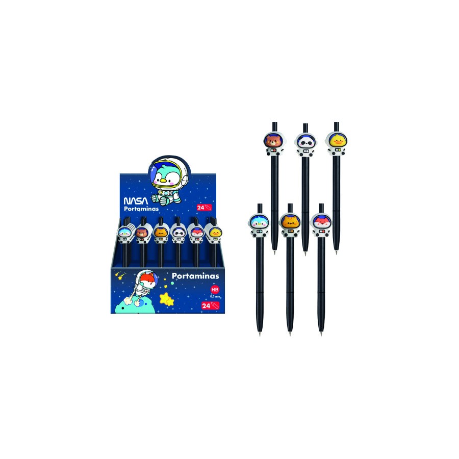 17288-EXPOSITOR CON 24 PORTAMINAS ASTRONAUTAS-ANIMALES - NASA DOHE 79659