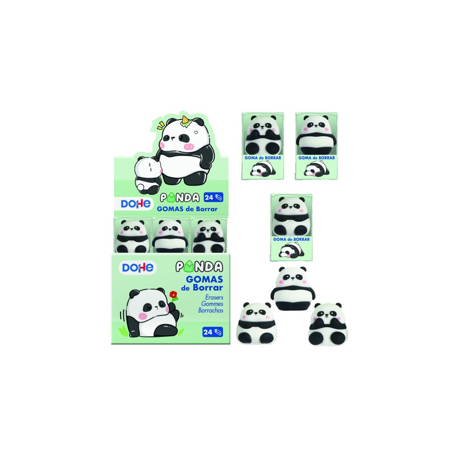 17292-EXPOSITOR CON 24 GOMAS DE BORRAR PANDA DOHE 79635