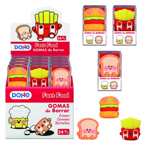 17293-EXPOSITOR CON 24 GOMA DE BORRAR FAST FOOD DOHE 79673