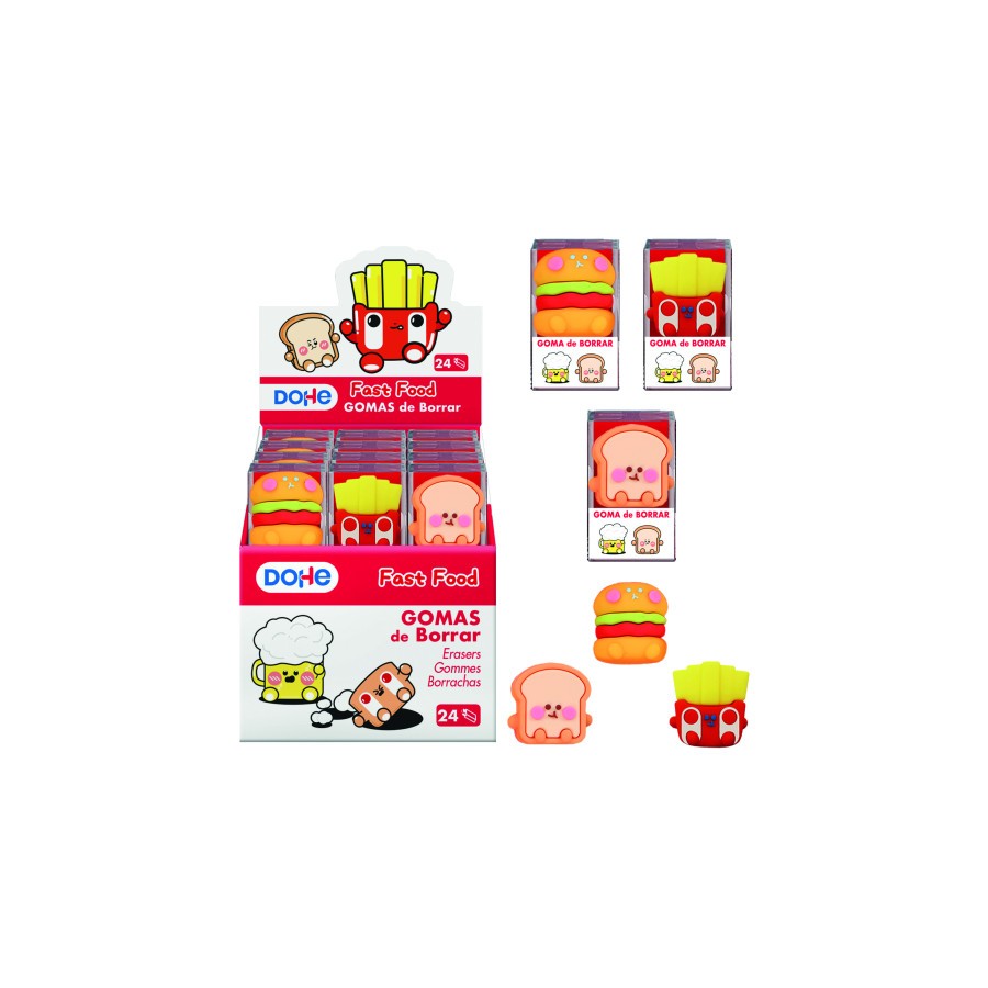 17293-EXPOSITOR CON 24 GOMA DE BORRAR FAST FOOD DOHE 79673
