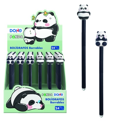 17296-EXPOSITOR CON 24 BOLIGRAFOS BORRABLES PANDA DOHE 79645