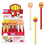 17297-EXPOSITOR CON 24 BOLIGRAFOS BORRABLES FAST FOOD DOHE 79688