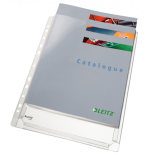 1730-BOLSA 5 FUNDAS FUELLE SIN SOLAPA MULTITALADRO GRAN CAPACIDAD FORMATO A4 170 MICRAS PVC TRANSPARENTE LEITZ 47563003