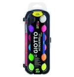 17307-ESTUCHE 12 ACUARELAS FLUO 30 MM + PINCEL  GIOTTO F351400