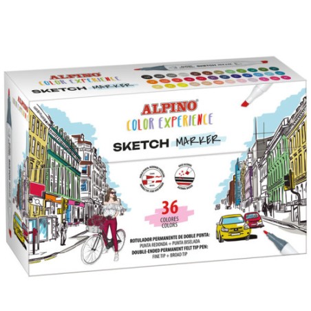17330-ESTUCHE 36 SKETCH MARKERS COLOR EXPERIENCE ALPINO AR001066
