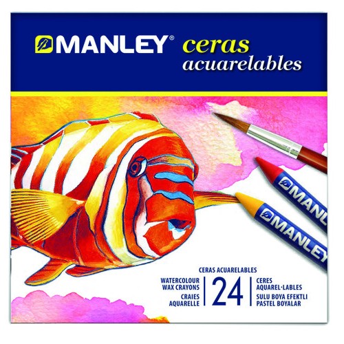 17340-ESTUCHE 24 CERAS ACUARELABLES MANLEY MNQ00424