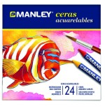 17340-ESTUCHE 24 CERAS ACUARELABLES MANLEY MNQ00424