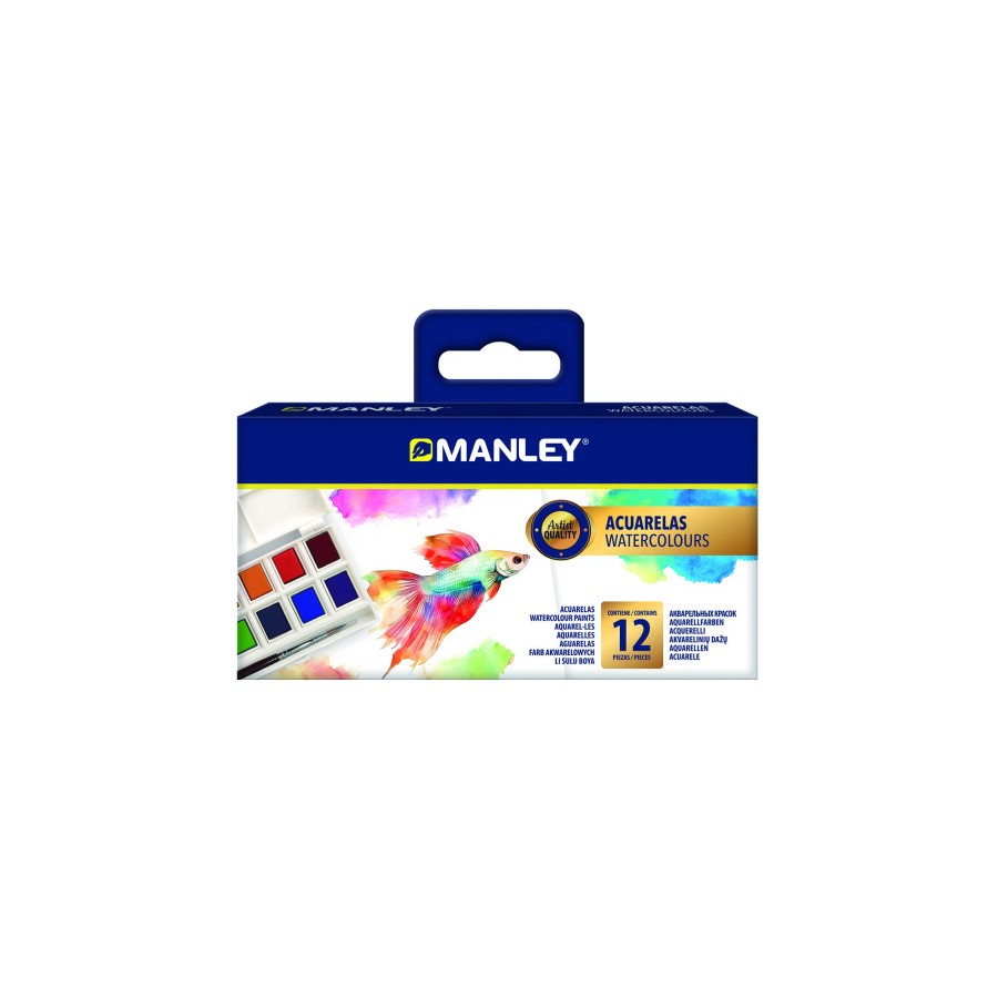 17341-ESTUCHE ACUARELA 12 COLORES MANLEY MAQ00012