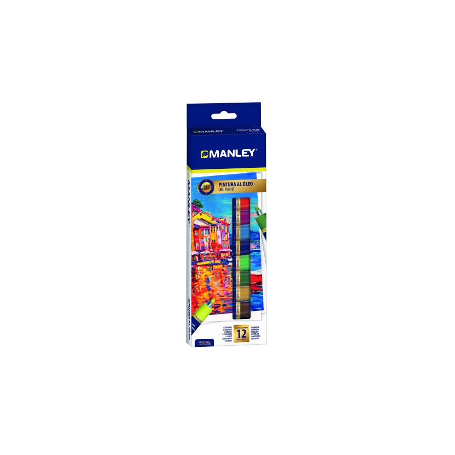 ESTUCHE PINTURA AL OLEO 12 X 12ML MANLEY MOP00012
