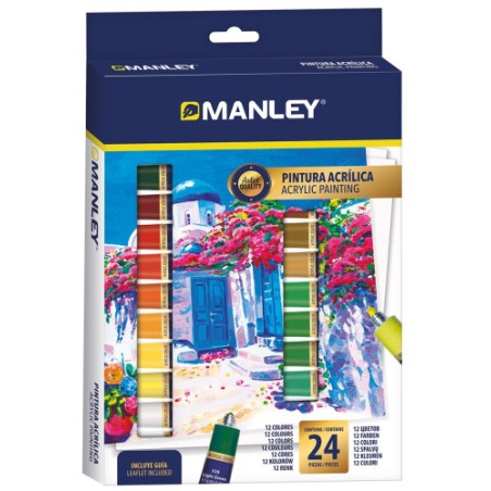 17344-ESTUCHE PINTURA ACRILICA 24 X 12ML MANLEY MDV00024