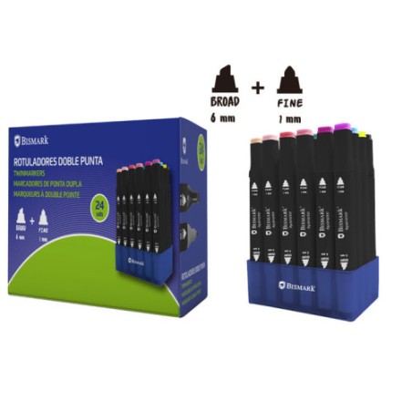 17361-ESTUCHE 24 ROTULADORES DOBLE PUNTA BISMARK 331976