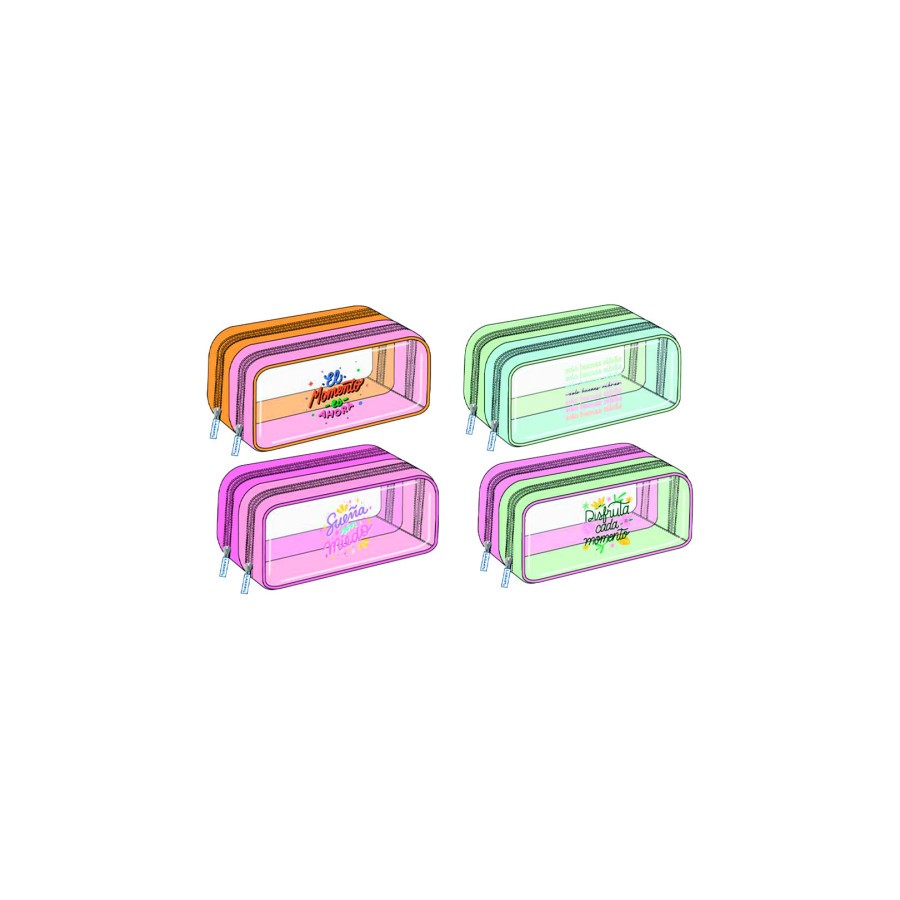 PORTATODO PVC DOBLE CREMALLERA FRASES LAGART 332297