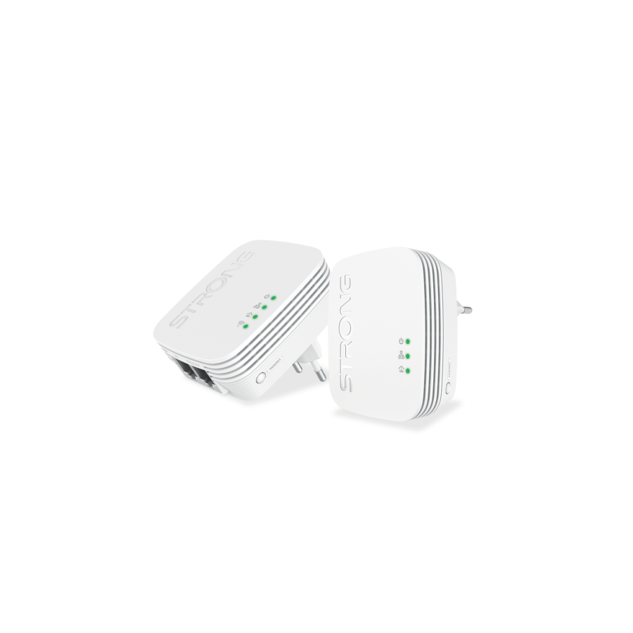 Strong POWERLWF600DUOMINI adaptador de red PowerLine 600 Mbit/s Ethernet Wifi Blanco 2 pieza(s)
