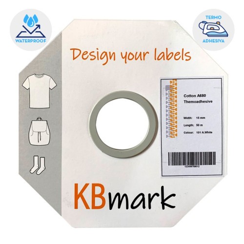 17541-CINTA TEXTIL ALGODON TERMOADHESIVO 15MM X 50M E-MARK A680AB COLOP 501161