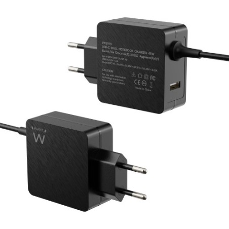 17572-Ewent EW3979 cargador de dispositivo movil Portatil Negro Corriente alterna Carga rapida Interior