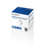 17576-Ewent EW1475 adaptador de enchufe electrico Universal Blanco
