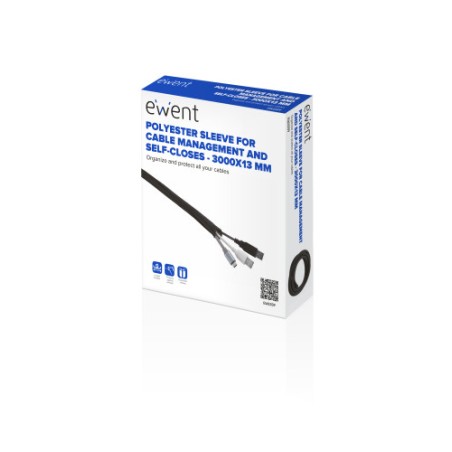 17593-Ewent EW1559 organizador de cables Universal Pasacables Negro 1 pieza(s)
