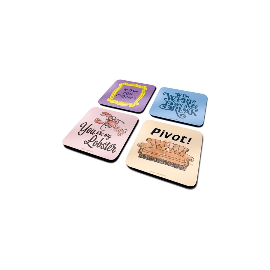 SET DE POSAVASOS FRIENDS FRASES PYRAMID INTERNATIONAL REDSTRING CSP0028