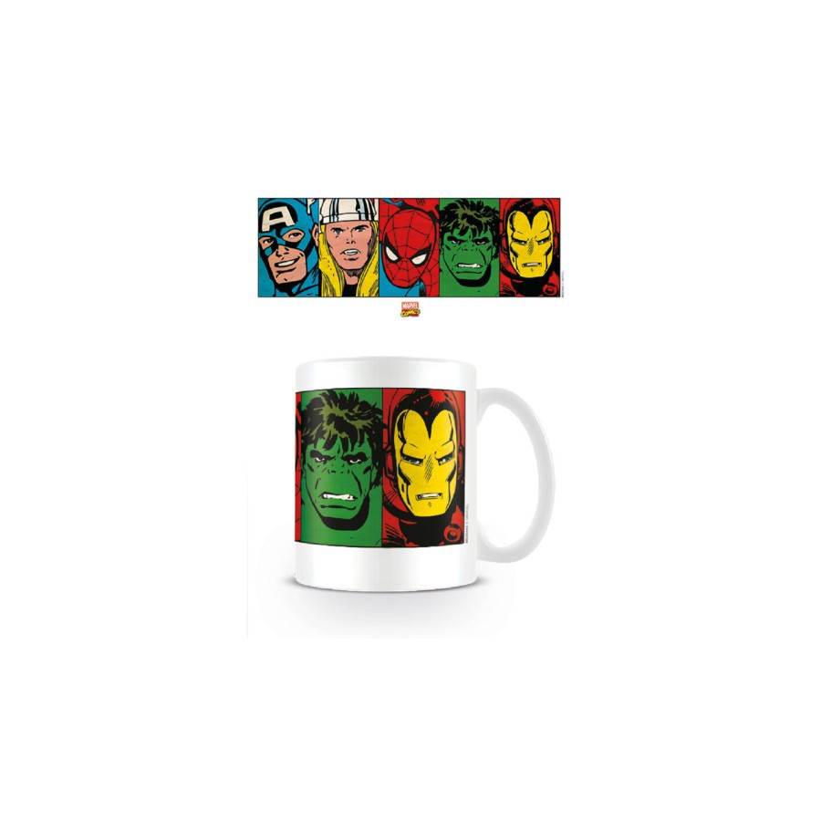 TAZA DESAYUNO MARVEL CARAS COMIC PYRAMID INTERNATIONAL REDSTRING MG23443