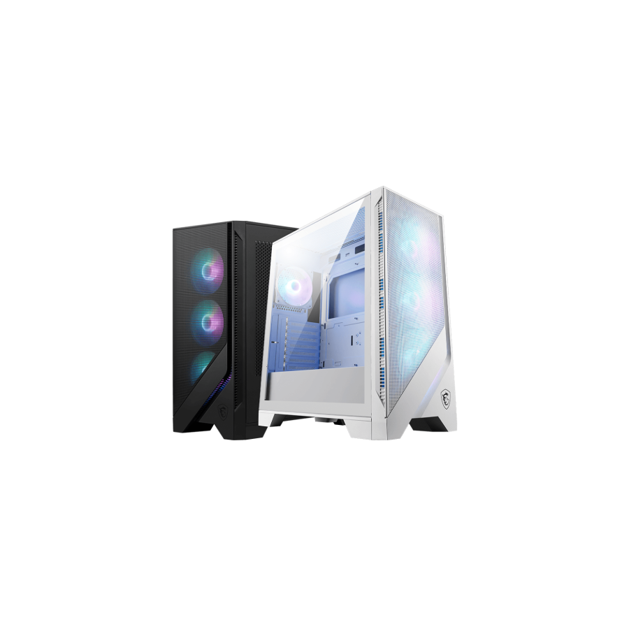 17962-CAJA MSI MAG FORGE 320R AIRFLOW WHITE,1x2.5"+2x2.5"/3.5",3x120MM+1x120MM (ARGB),2xUSB3.2,+AUDIO+MICRO,RGB,MID-TOWE