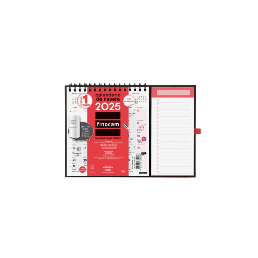 CALENDARIO 2025 NEUTRO ESCRIBIR IMAN XS 140X150MM FINOCAM 781350025