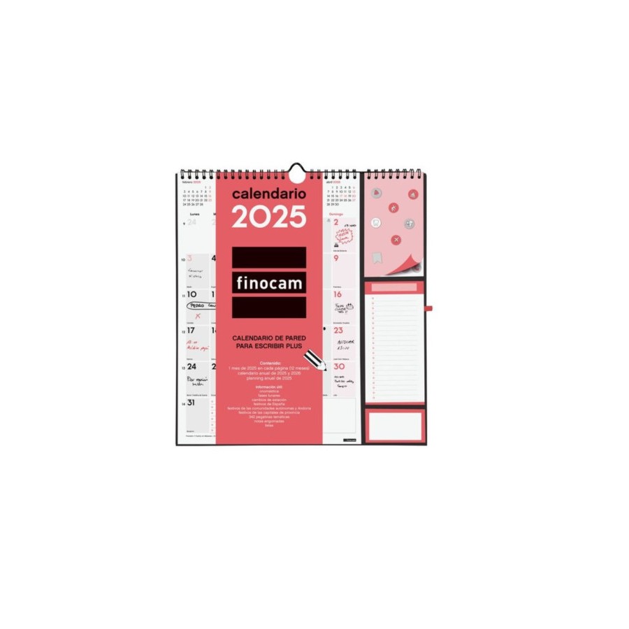 CALENDARIO 2025 NEUTRO PARED PLUS ESCRIBIR 215X325MM FINOCAM 782120025